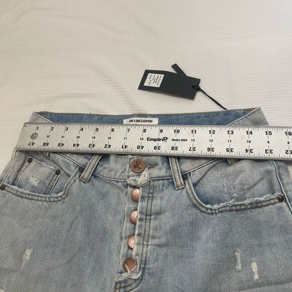 NWT One X One Teaspoon Saints Phoenix Destroyed Denim Jeans Size 26 New - Picture 4 of 12